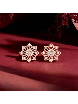 Zavya - White Sterling Silver Stones Pair Of Earrings