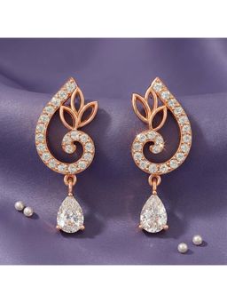 Zavya - White Sterling Silver Stones Pair Of Earrings