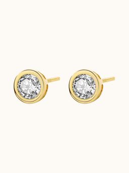 ZAISHA - White Stainless Steel Stones Pair Of Earrings