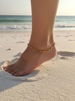 Vogue Panash - Gold Brass Minimal Anklet