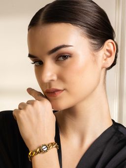 Vogue Panash - Gold Brass Statement Bracelet