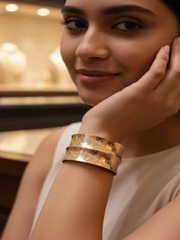 Vogue Panash - Gold Brass Statement Bracelet
