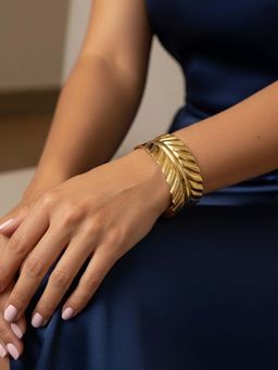 Vogue Panash - Gold Brass Statement Bracelet