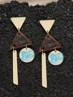Vogue Panash - Multi-Color Brass Contemporary Pair Of Earrings