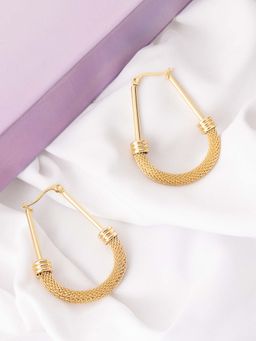Vogue Panash - Gold Brass Statement Pair Of Earrings