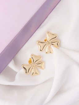 Vogue Panash - Gold Brass Statement Pair Of Earrings