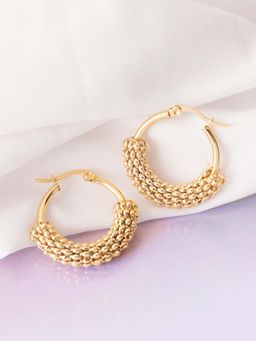 Vogue Panash - Gold Brass Statement Pair Of Earrings