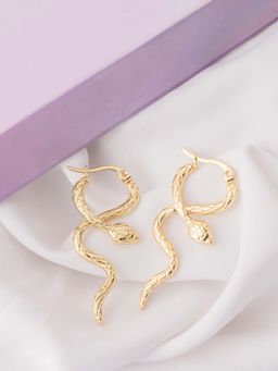 Vogue Panash - Gold Brass Statement Pair Of Earrings