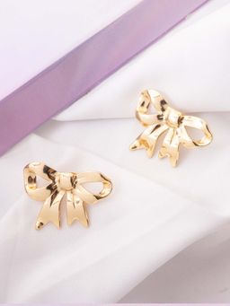 Vogue Panash - Gold Brass Statement Pair Of Earrings