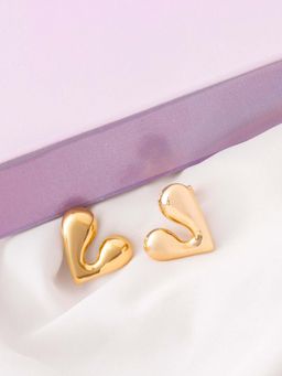 Vogue Panash - Gold Brass Statement Pair Of Earrings