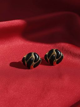 Vogue Panash - Black Brass Statement Pair Of Earrings