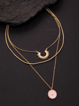 Vogue Panash - Gold Brass Contemporary Necklace