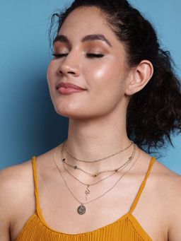 Vogue Panash - Multi-Color Brass Stones Necklace