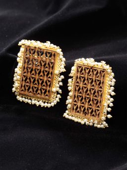 Vogue Panash - White Brass Contemporary Pair Of Earrings