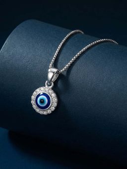 Zavya - White Sterling Silver Stones Necklace