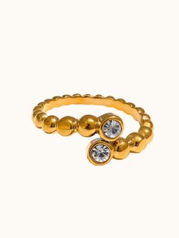 ZAISHA - White Stainless Steel Stones Ring