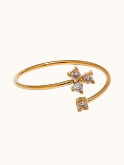 ZAISHA - White Stainless Steel Stones Ring