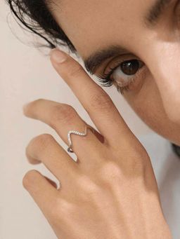 ZAISHA - White Stainless Steel Stones Ring
