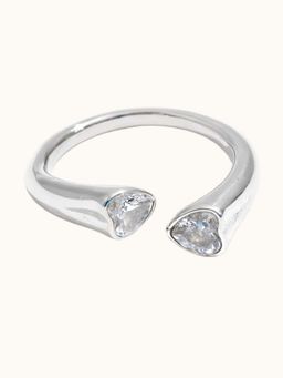 ZAISHA - White Stainless Steel Stones Ring