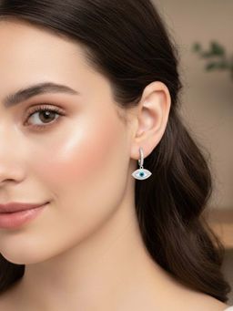 925 SILLER - White Sterling Silver Stones Pair Of Earrings