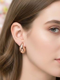 925 SILLER - Rose Gold Sterling Silver Statement Pair Of Earrings