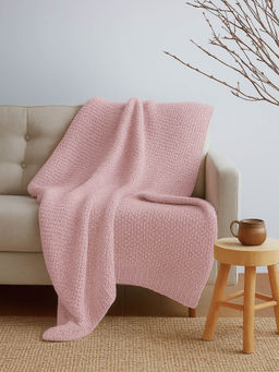 Haus & Kinder - Ballet Blush Knitted Throw- Cameo Pink- 125 x 150 cm