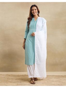 Fabindia - White Cotton Chikankari Dupatta