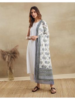 Fabindia - Blue Cotton Hand Block Printed Dupatta