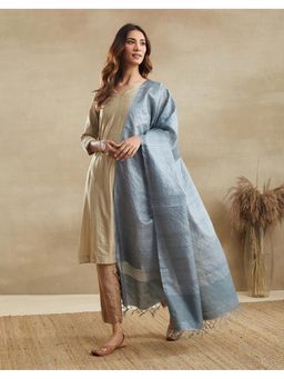 Fabindia - Grey Silk Woven Dupatta