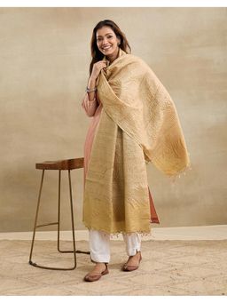 Fabindia - Peach Silk Woven Dupatta