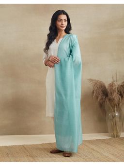 Fabindia - Blue Cotton Silk Embellished Dupatta