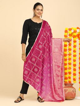 Hella Fashions - Pink Embroidery Dupatta