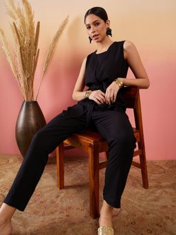 InWeave - Black 3 Piece Co-Ord with Belt (Set of 3)