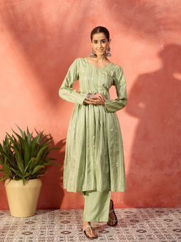 InWeave - Embellished Lurex Kurta and Pant (Set of 2)