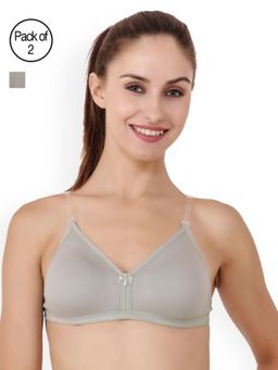Floret - Pack of 2 Solid T Shirt Bra - Grey