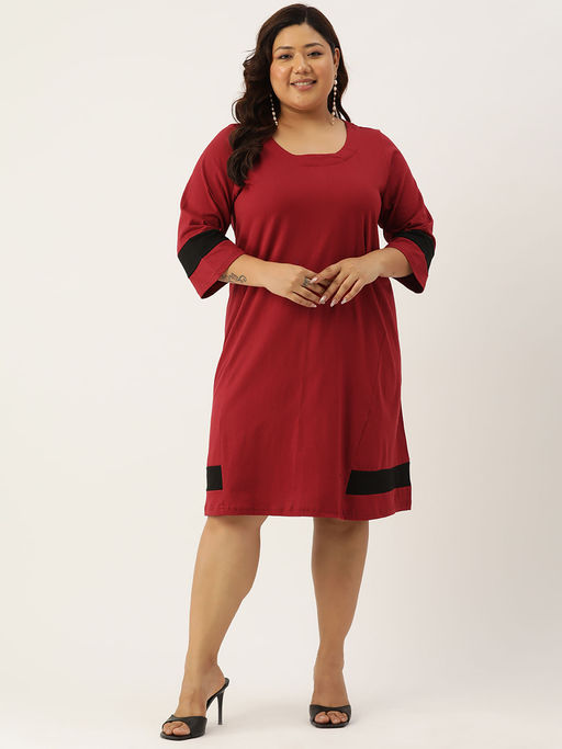 red and black knee length dress Red And Black Knee Length Dress