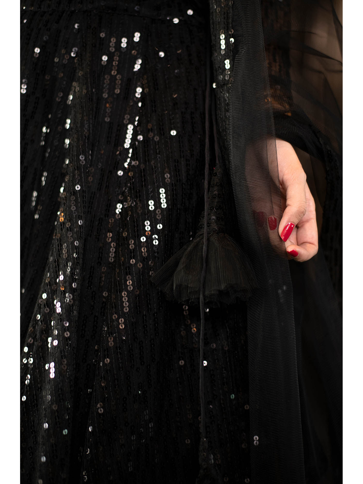 Label Shaurya Sanadhya Black Lehenga And Choli With Dupatta (Set Of 3)