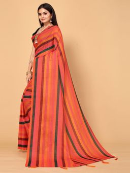 Odette - Women's Multicolor Poly Chiffon Embellished Saree With Unstitched Blouse