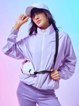 Bewakoof - Women's Purple Oversized Plus Size Jacket