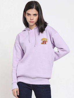 Bewakoof - Women's Purple Harry's House Graphic Printed Oversized Hoodies