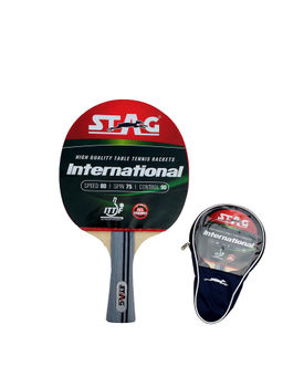 STAG - International TT Rubber Racquet Without Case Intermediate, ITTF Approved, Material- Wood