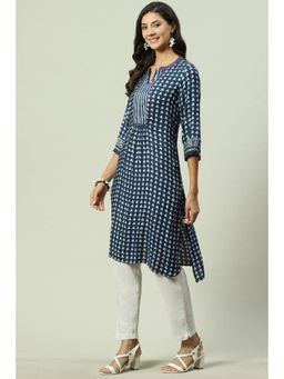 Biba - Blue Kurta with Pant (Set of 2)