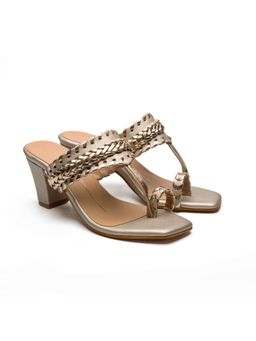 NIDHI BHANDARI - Silver One Toe Faux Leather Heels