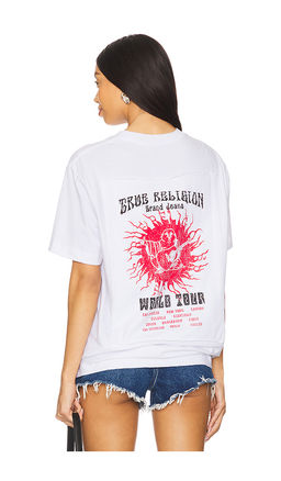 True Religion - Short Sleeve Applique Blazing Tour Tee