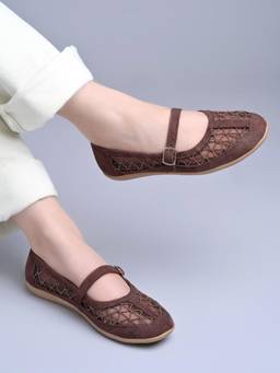 Shoetopia - Women Brown Tpr Sole Ballerina