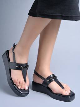 Shoetopia - Women Black Tpr Sole Heels