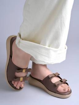 Shoetopia - Women Brown Pu Sole Sandals