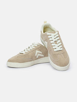 Snitch - Men Beige Tpr Sole Sneakers