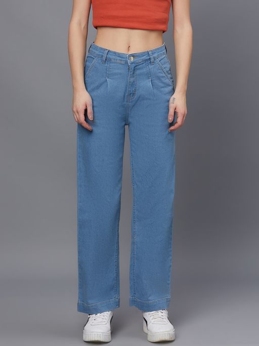 KOTTY Womens Mid Rise Cotton Lycra Solid Jeans