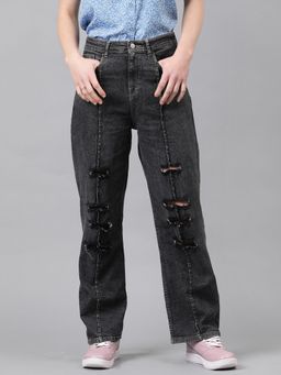 KOTTY - Womens Regular High Rise Black Jeans